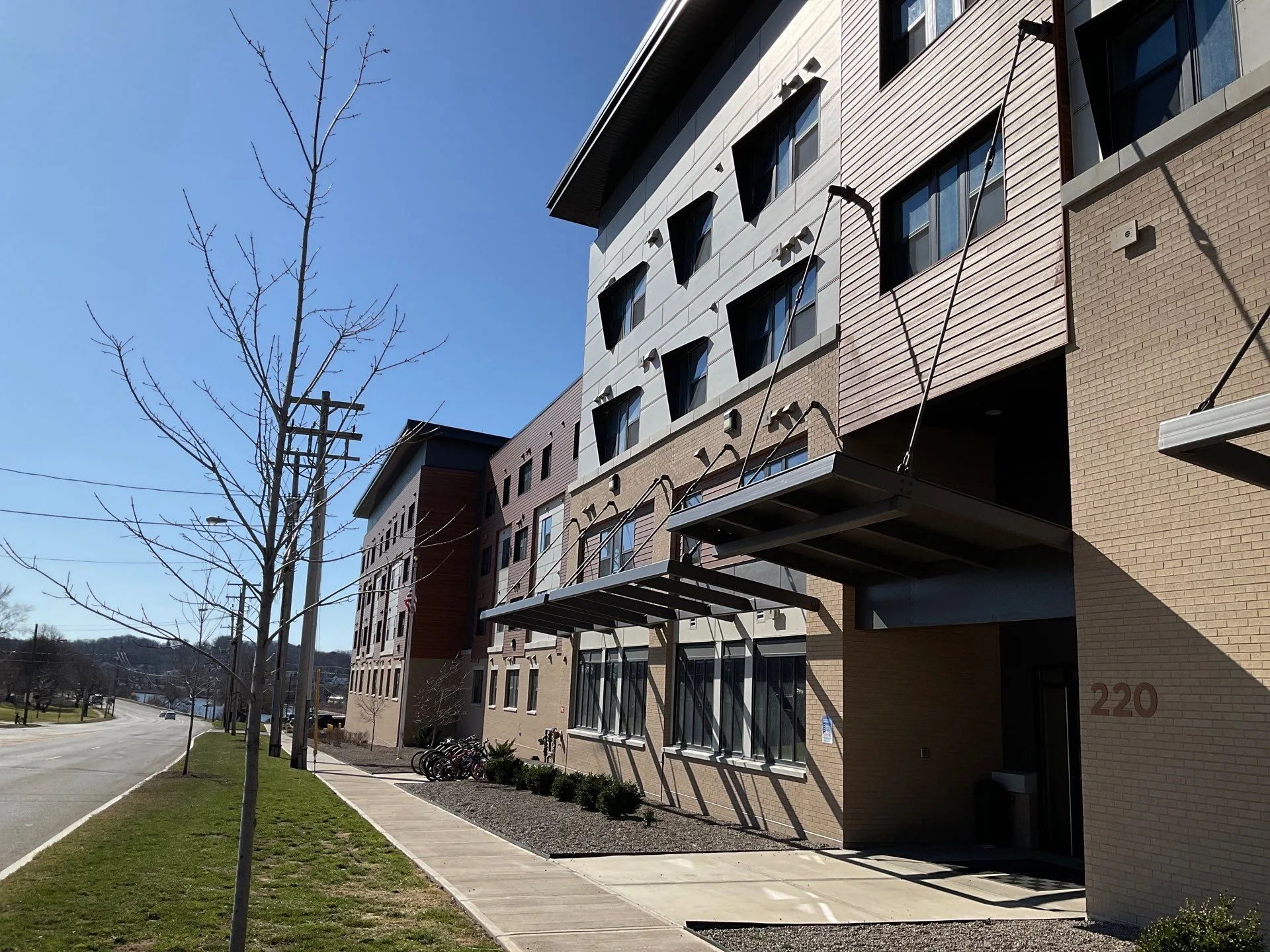 Entrance of an assisted living facility after commercial window cleaning in Oswego